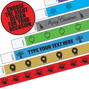 3/4" Tyvek Holiday Wristbands