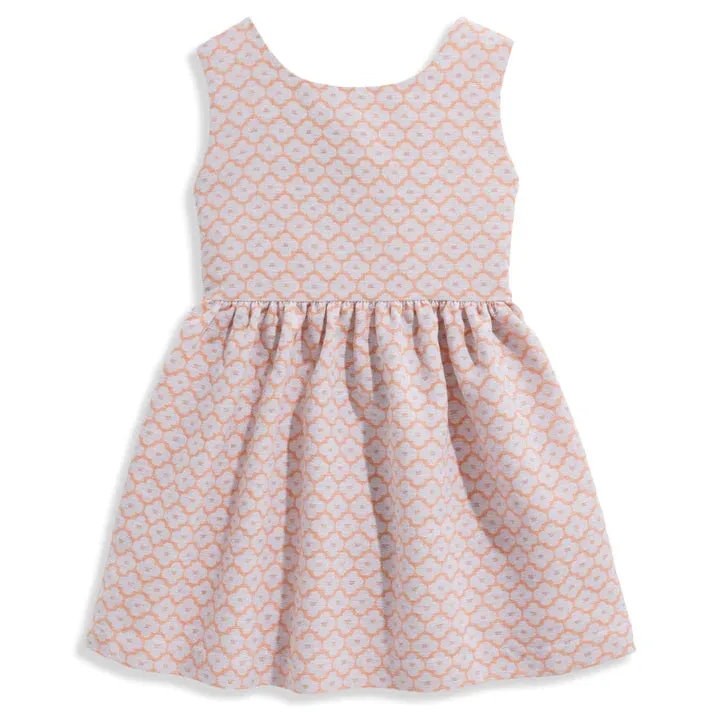 Angelina Dress - Tangerine Floral Jacquard