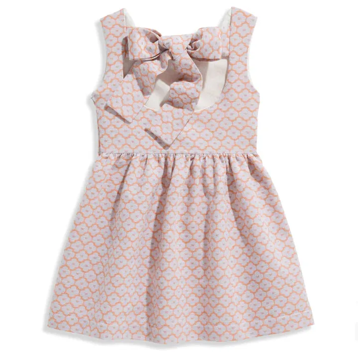 Angelina Dress - Tangerine Floral Jacquard