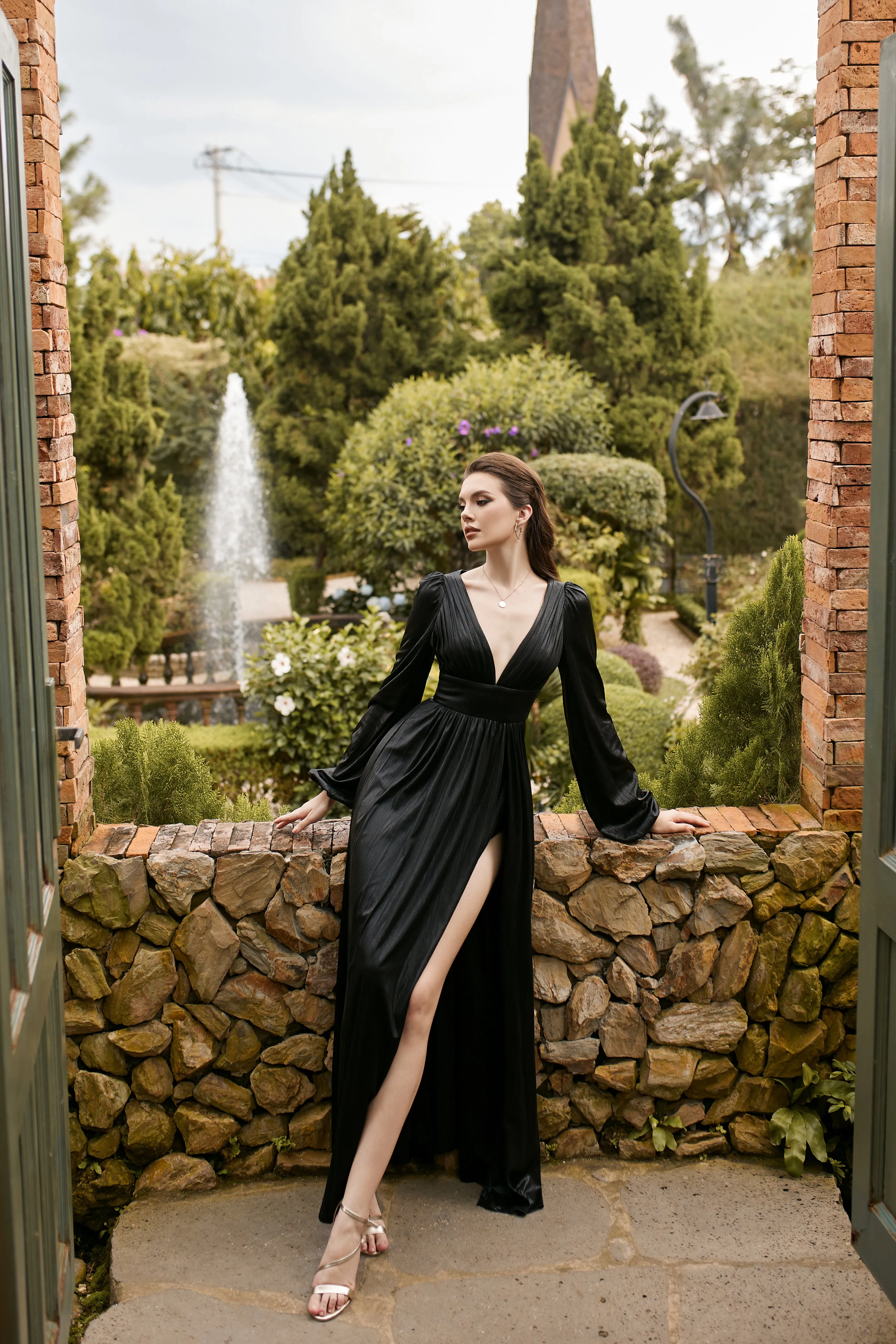 BILLY BLOUSON SLEEVE DRAPED MAXI BL60D12L