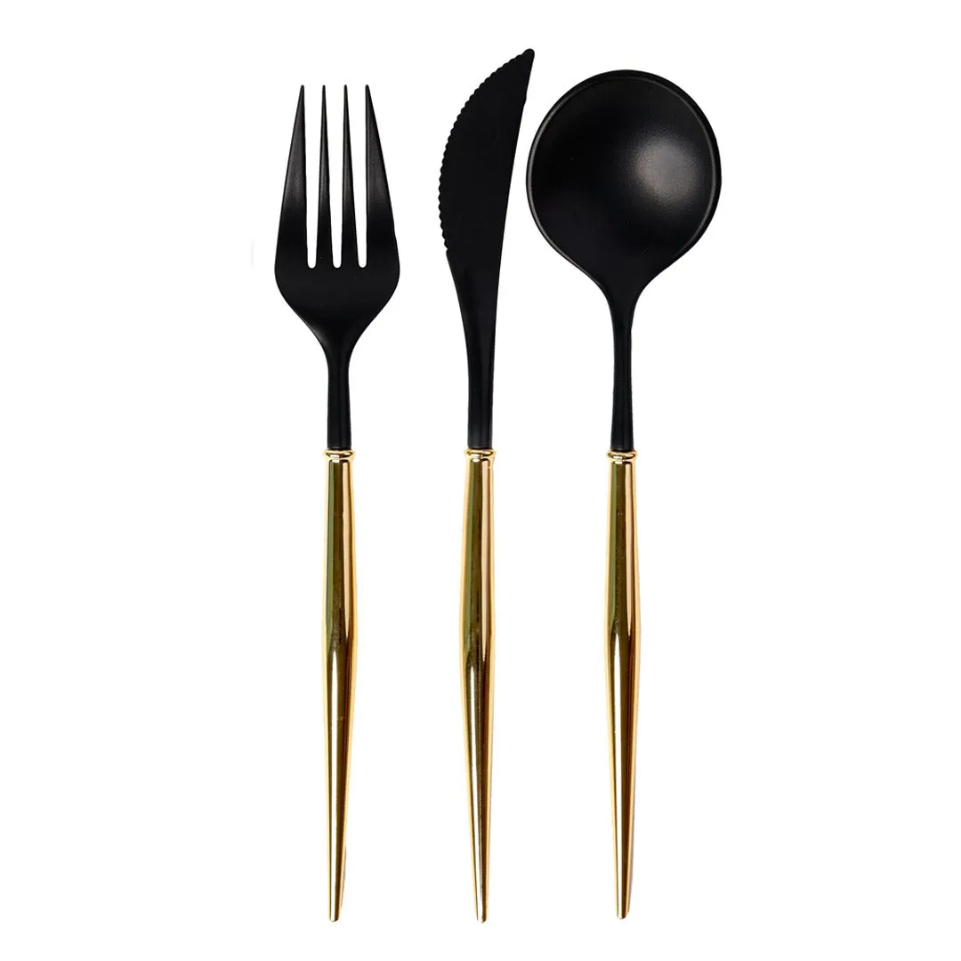 Black/Gold Cutlery Set