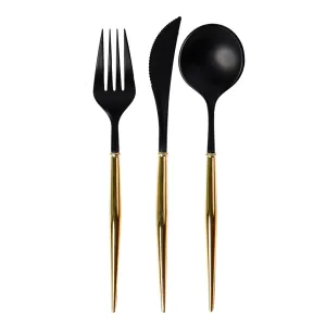 Black/Gold Cutlery Set