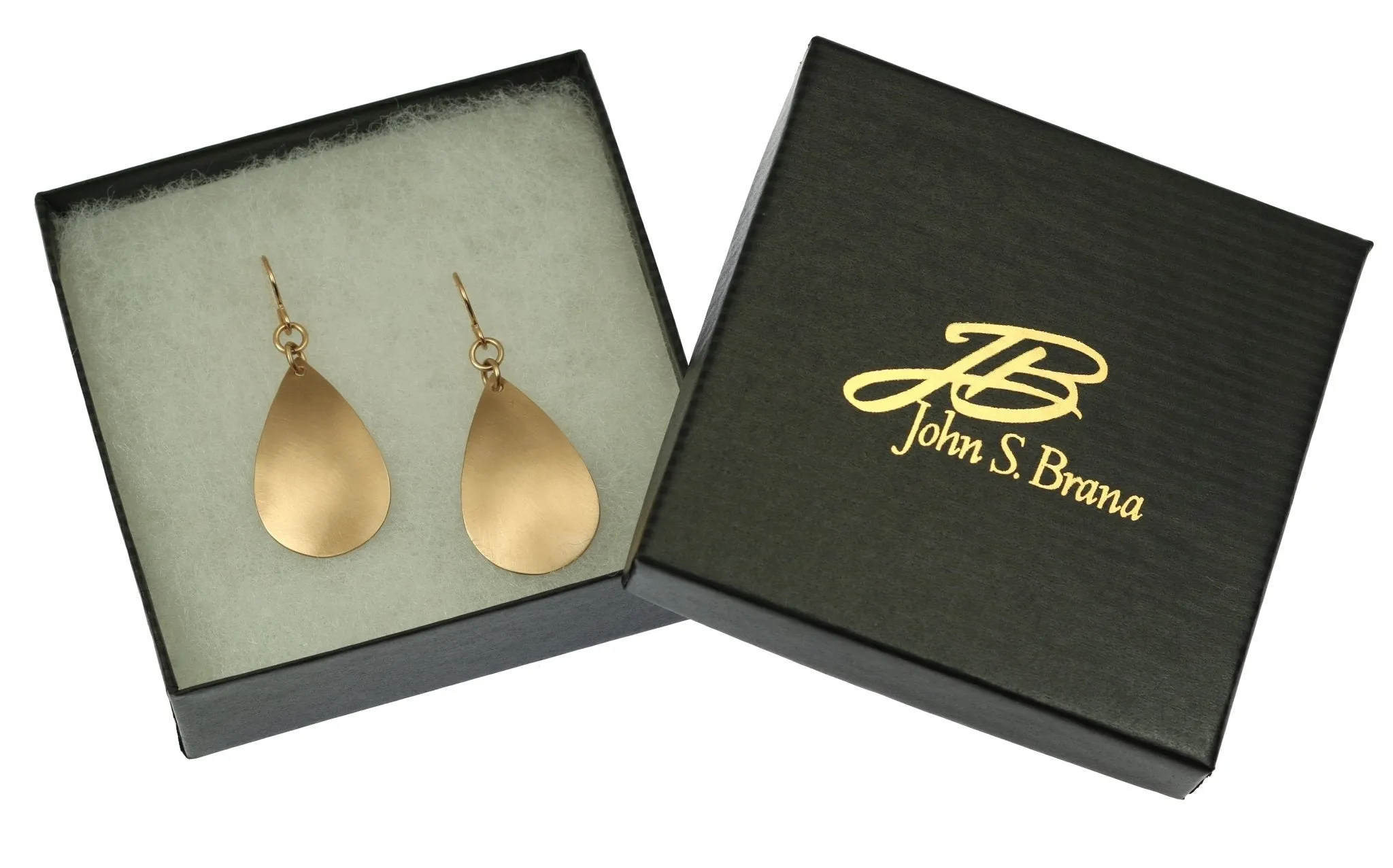 Brushed Bronze Teardrop Earrings