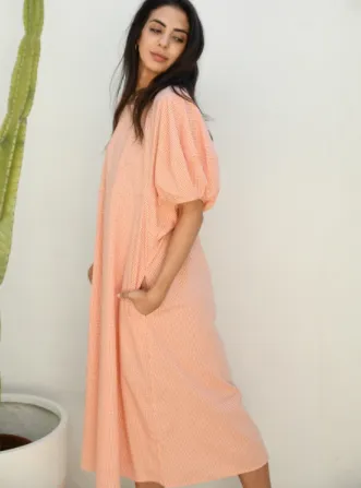Cece Dress Gingham Tangerine