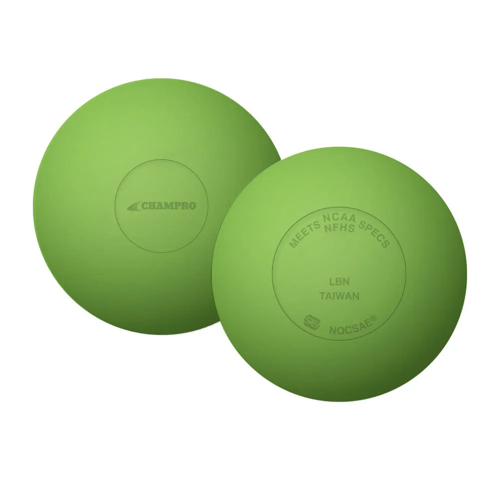 Champro 12 Neon Green Lacrosse Balls - Meets NOCSAE Standard SEI