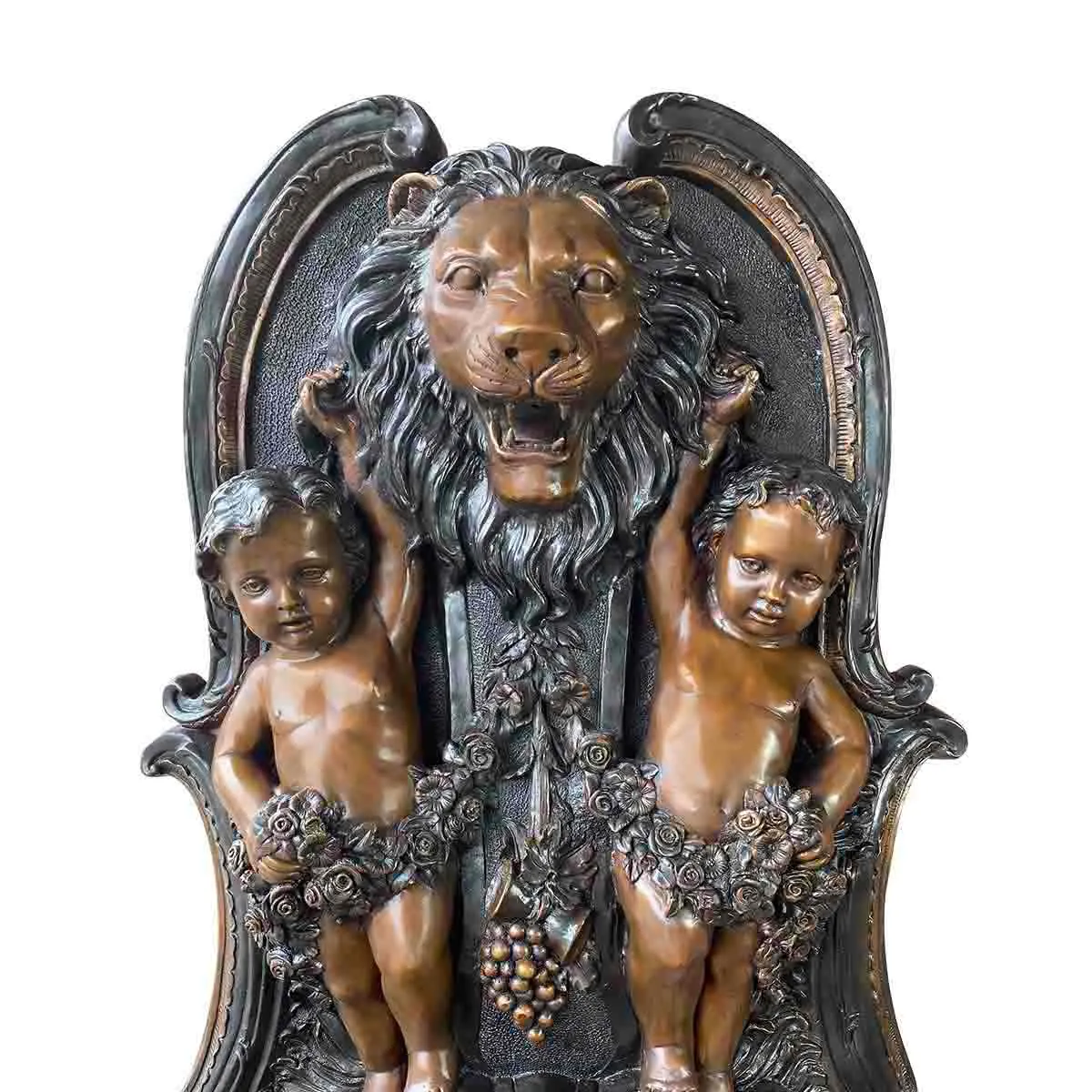 Cherub Wall Fountain with Lion Head