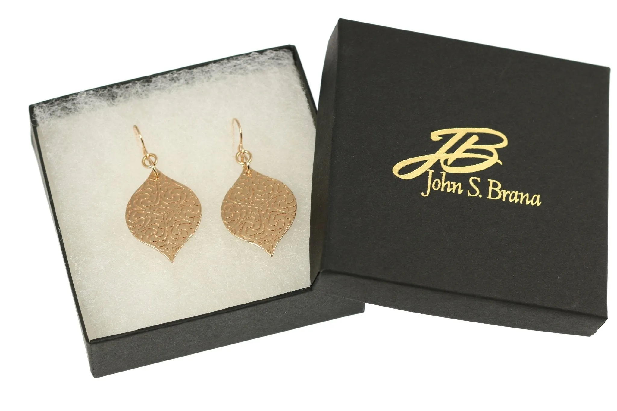 Damask Embossed Bronze Marrakesh  Drop Earrings