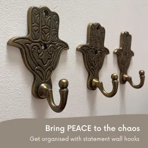 Decorative Hooks Boho Wall Hooks Brass Coat Hooks Set 3
