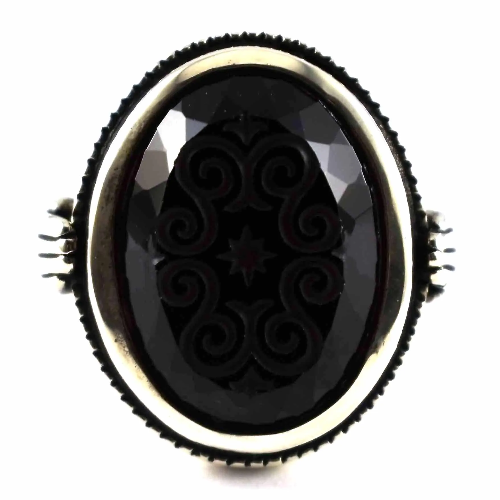 Deep purple crystal silver ring