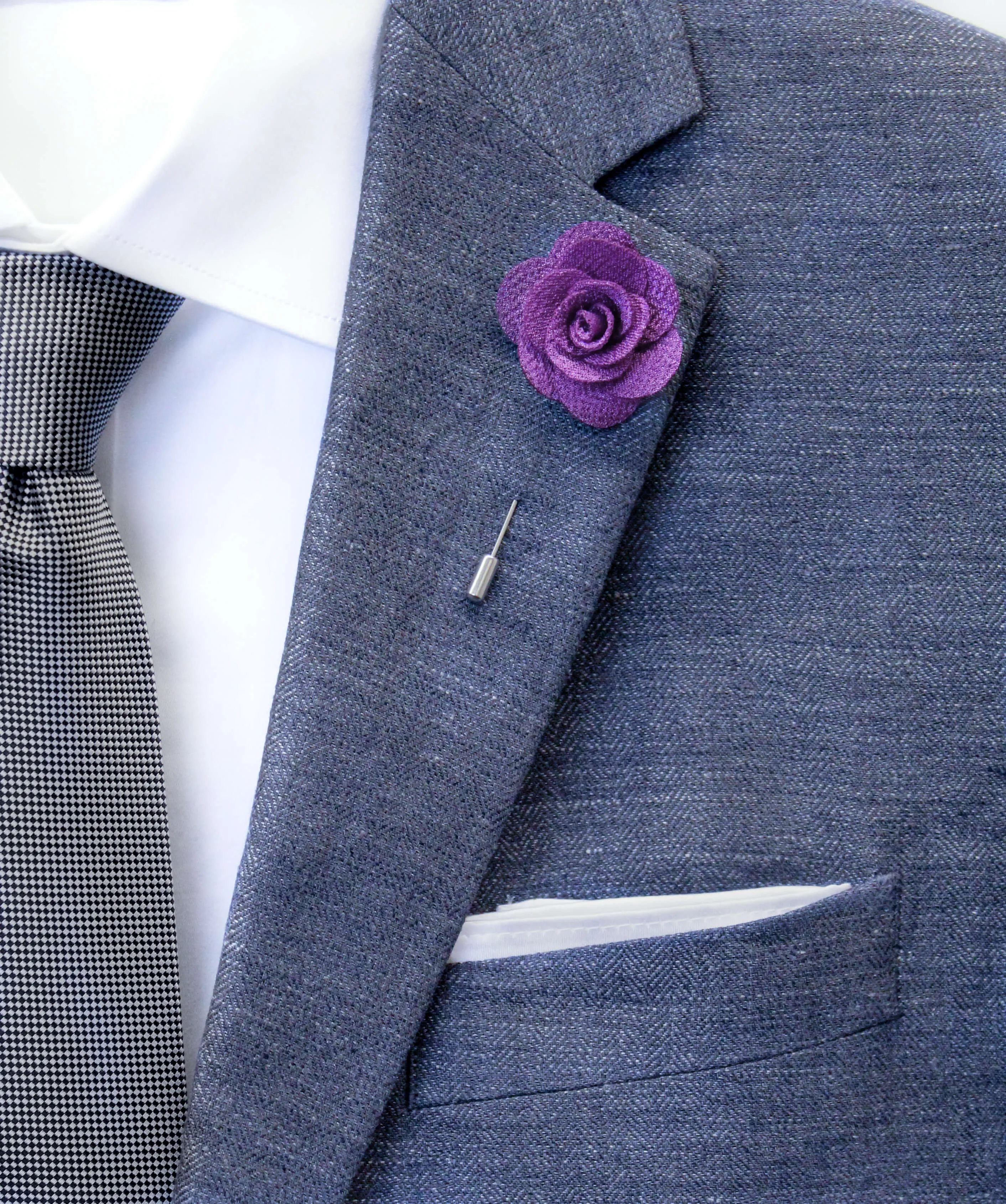 Deep Purple Flower Lapel Pin