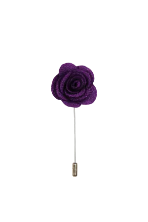 Deep Purple Flower Lapel Pin