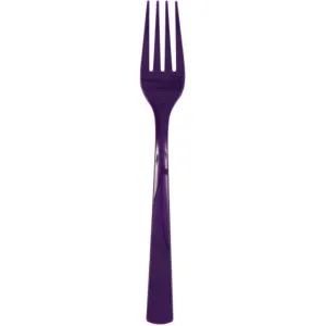 Deep Purple Solid Plastic Forks 18ct