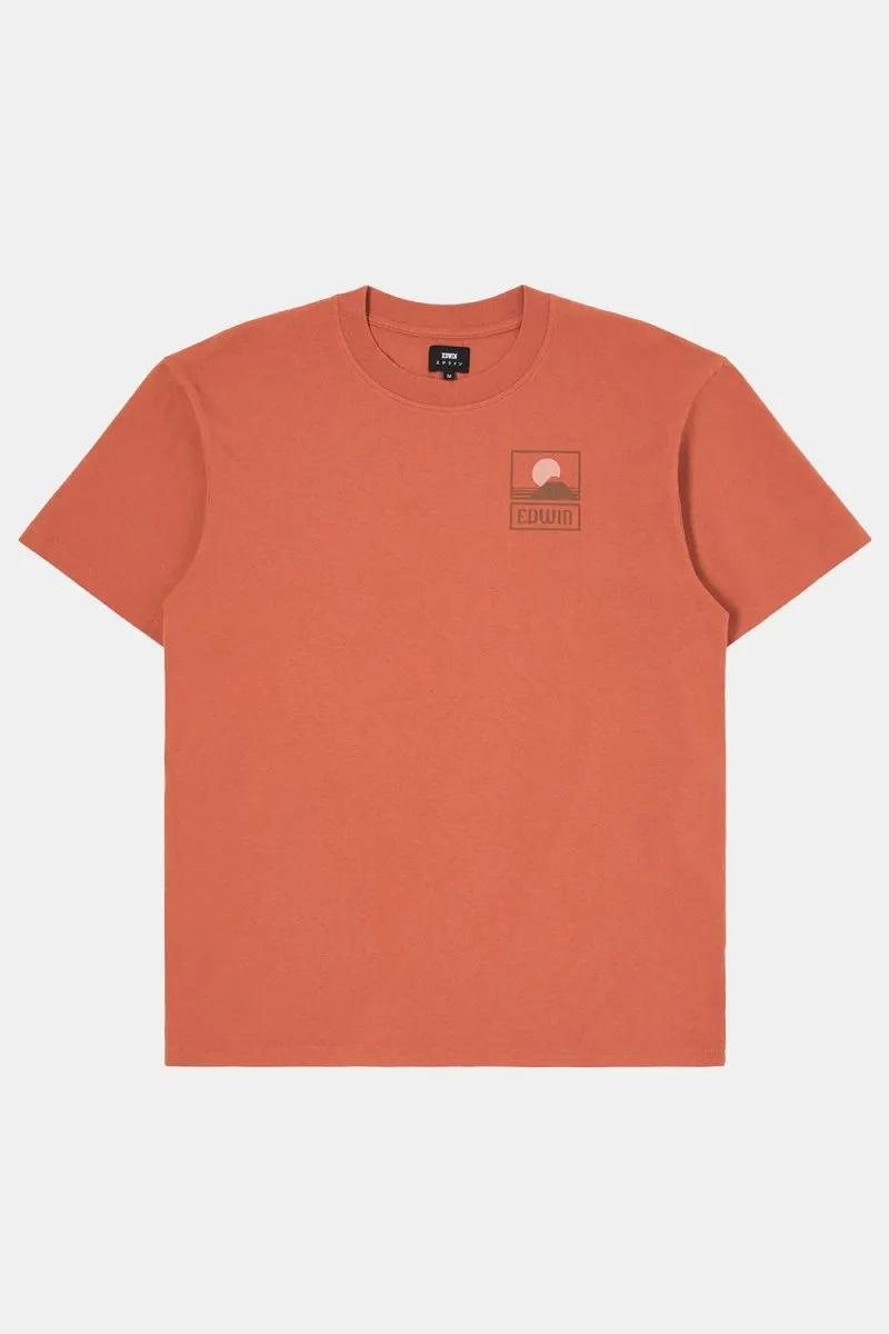 Edwin Sunset on Mount Fuji T-Shirt (Baked Clay)