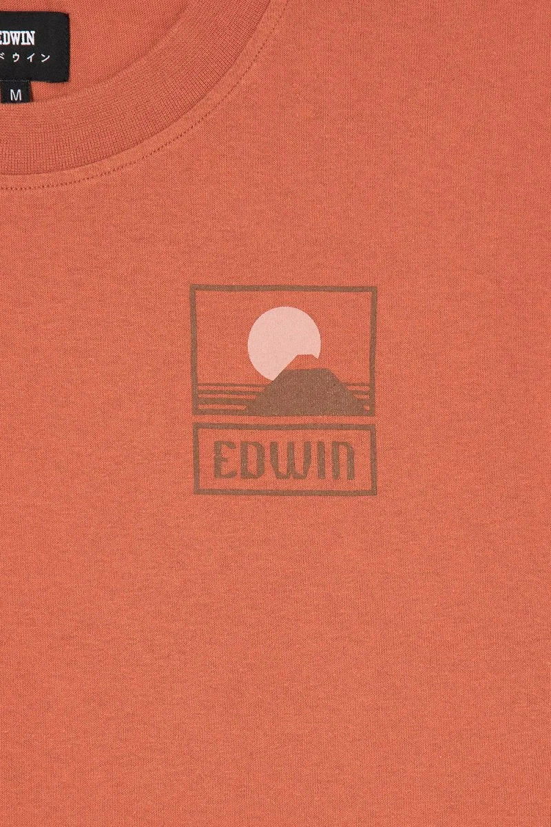 Edwin Sunset on Mount Fuji T-Shirt (Baked Clay)