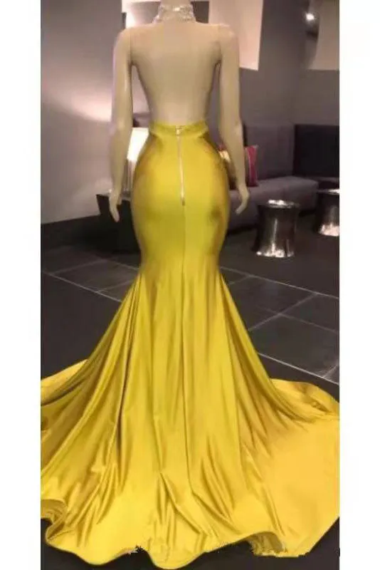 Gorgeous Deep V Neck Mermaid Prom Dress Long Evening Dresses