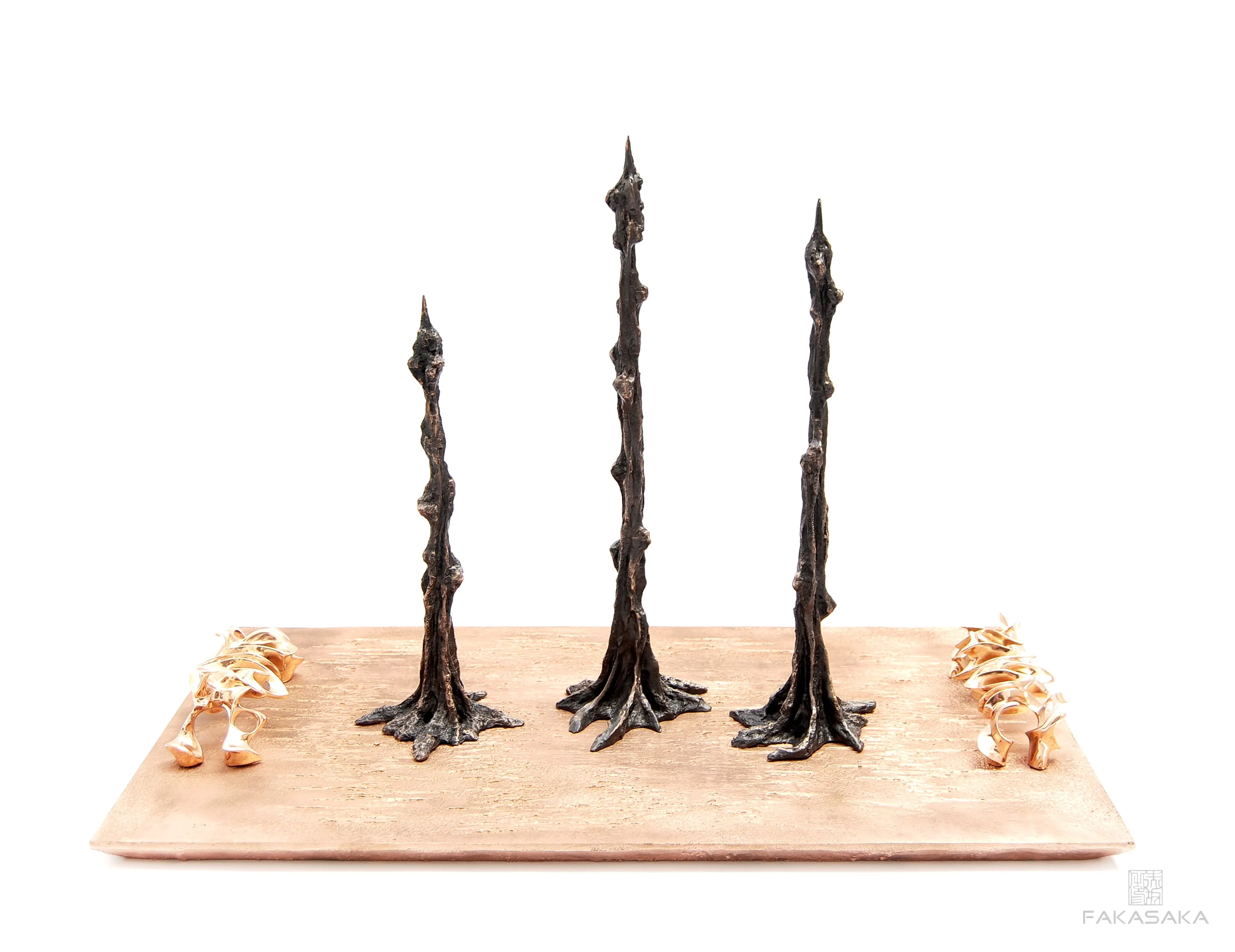 GUI<br><br>CANDLESTICK / SCULPTURE<br><br>BLACKBROWN BRONZE