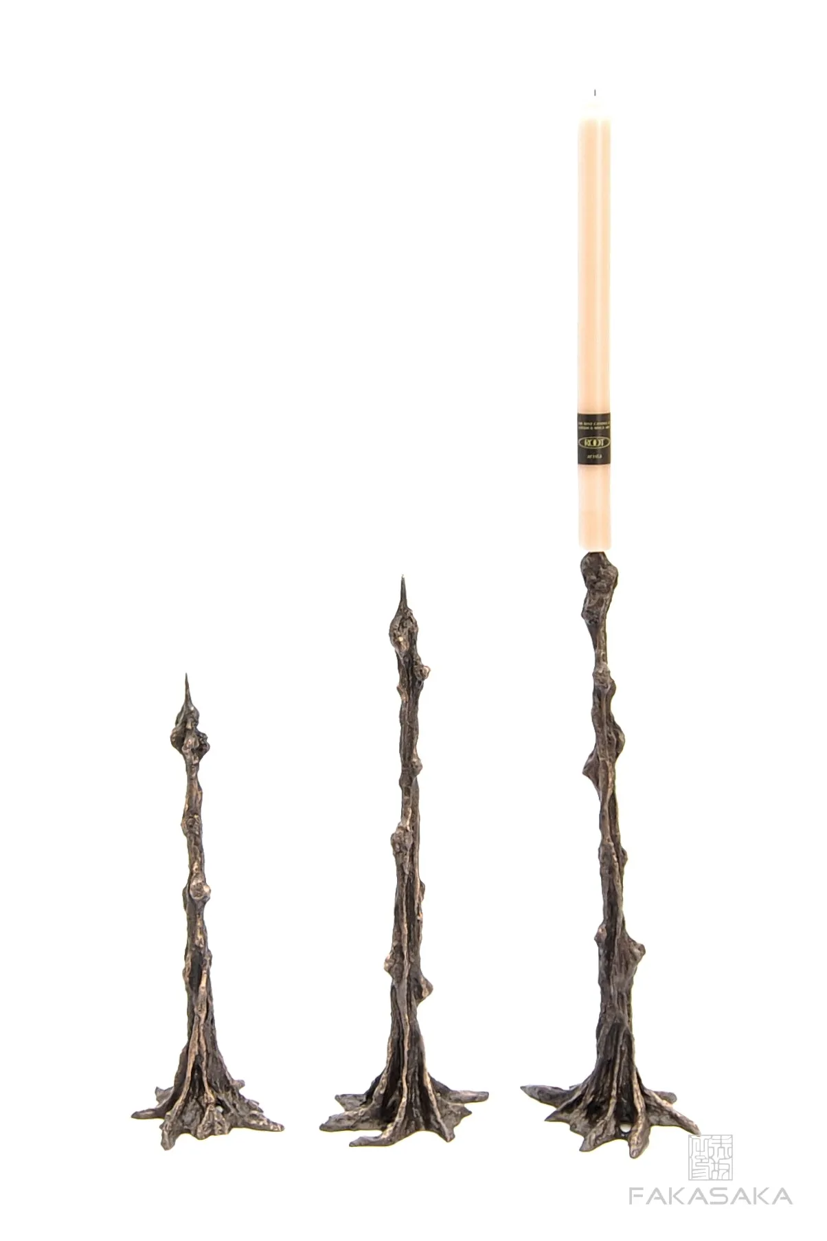 GUI<br><br>CANDLESTICK / SCULPTURE<br><br>BLACKBROWN BRONZE
