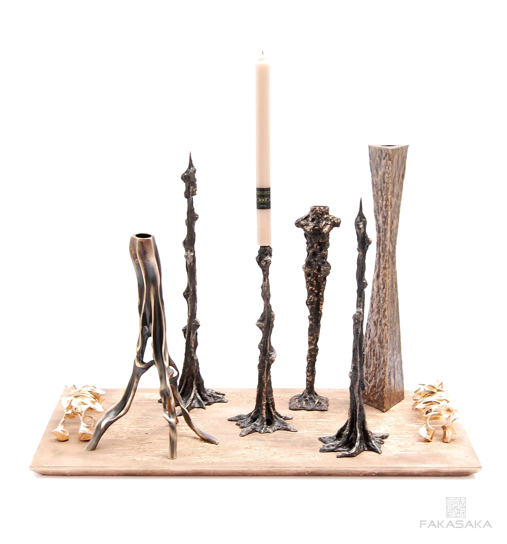 GUI<br><br>CANDLESTICK / SCULPTURE<br><br>BLACKBROWN BRONZE