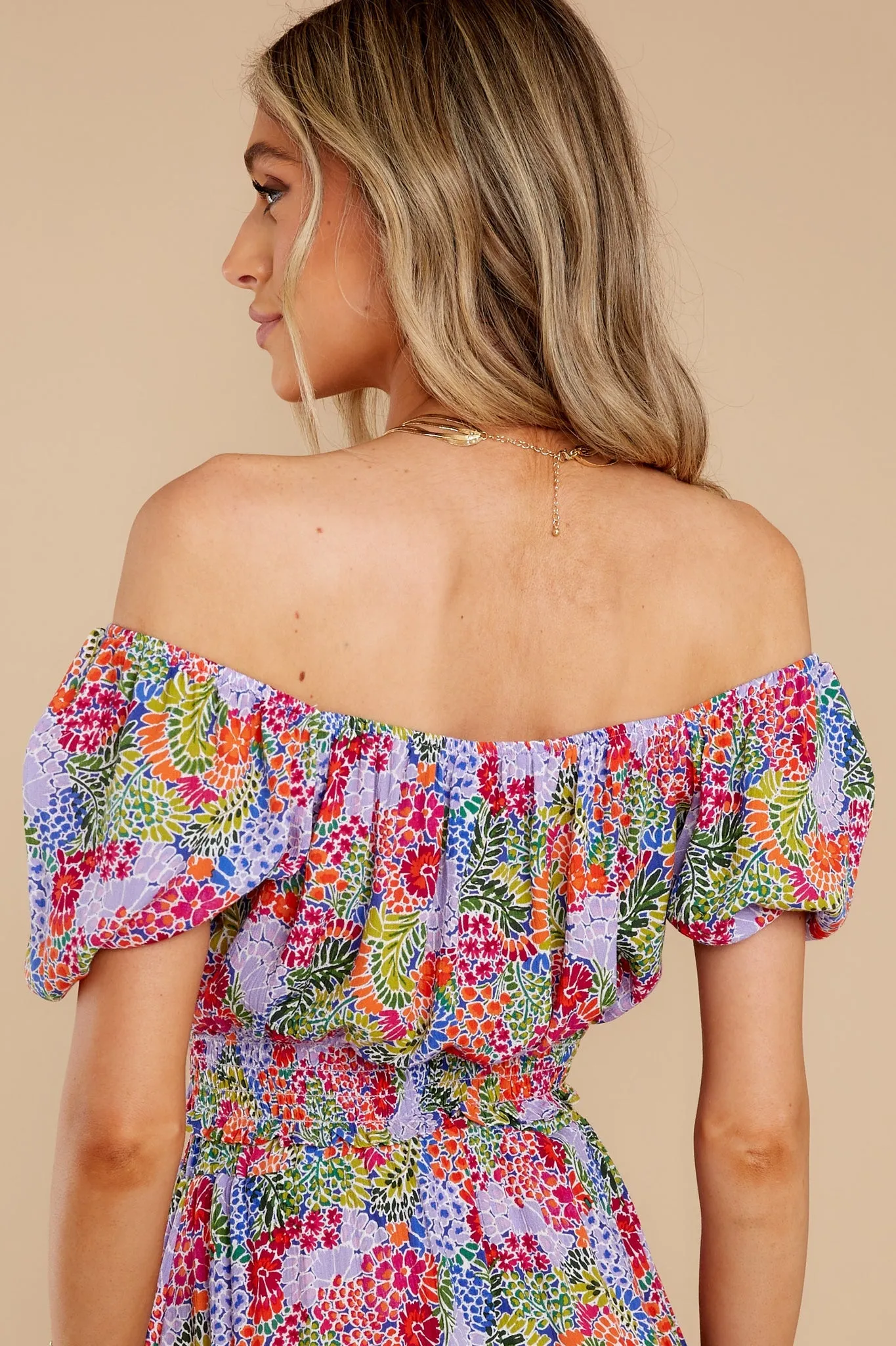 Have A Blast Lavender Floral Print Top
