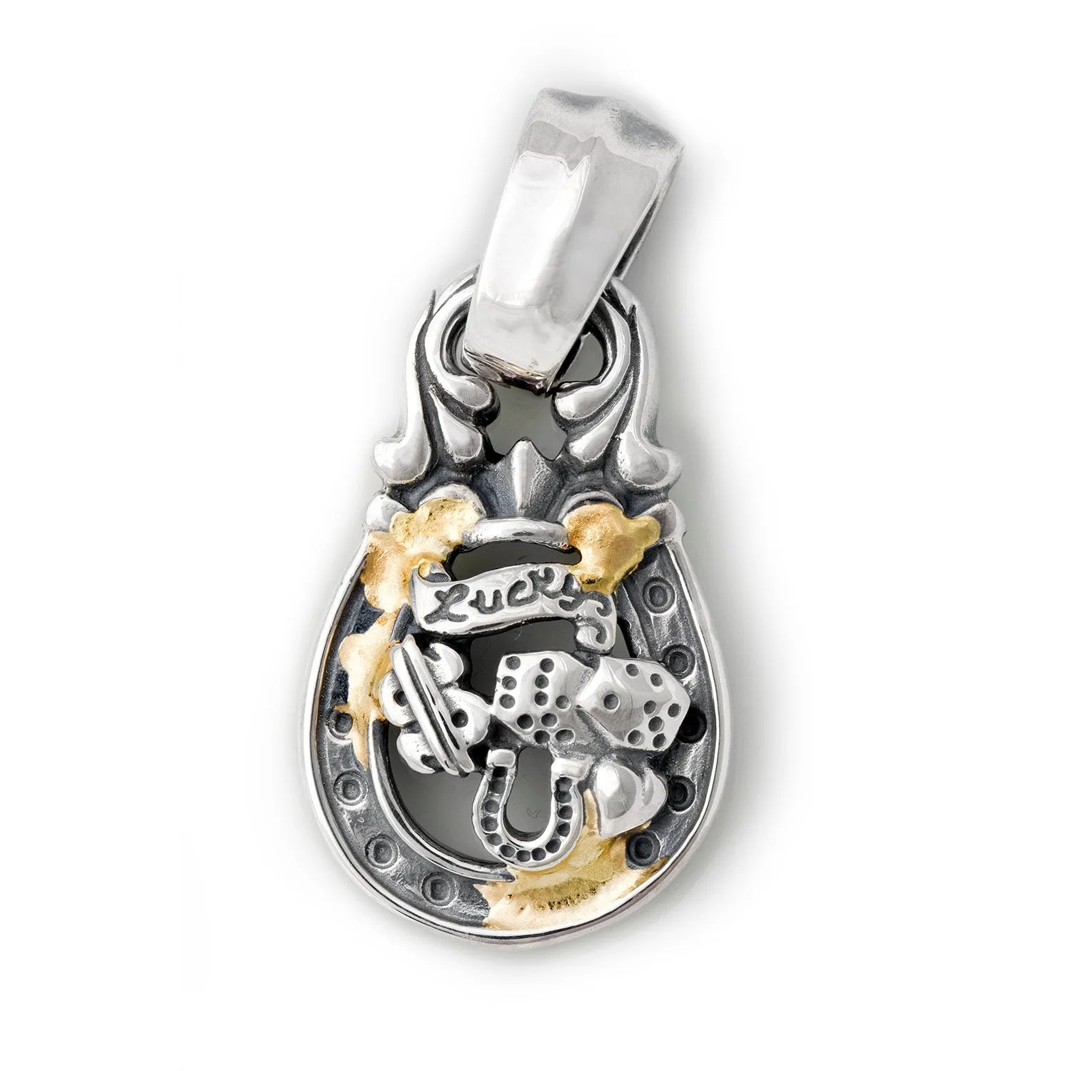 Horseshoe Pendant "LUCKY" Top - Large