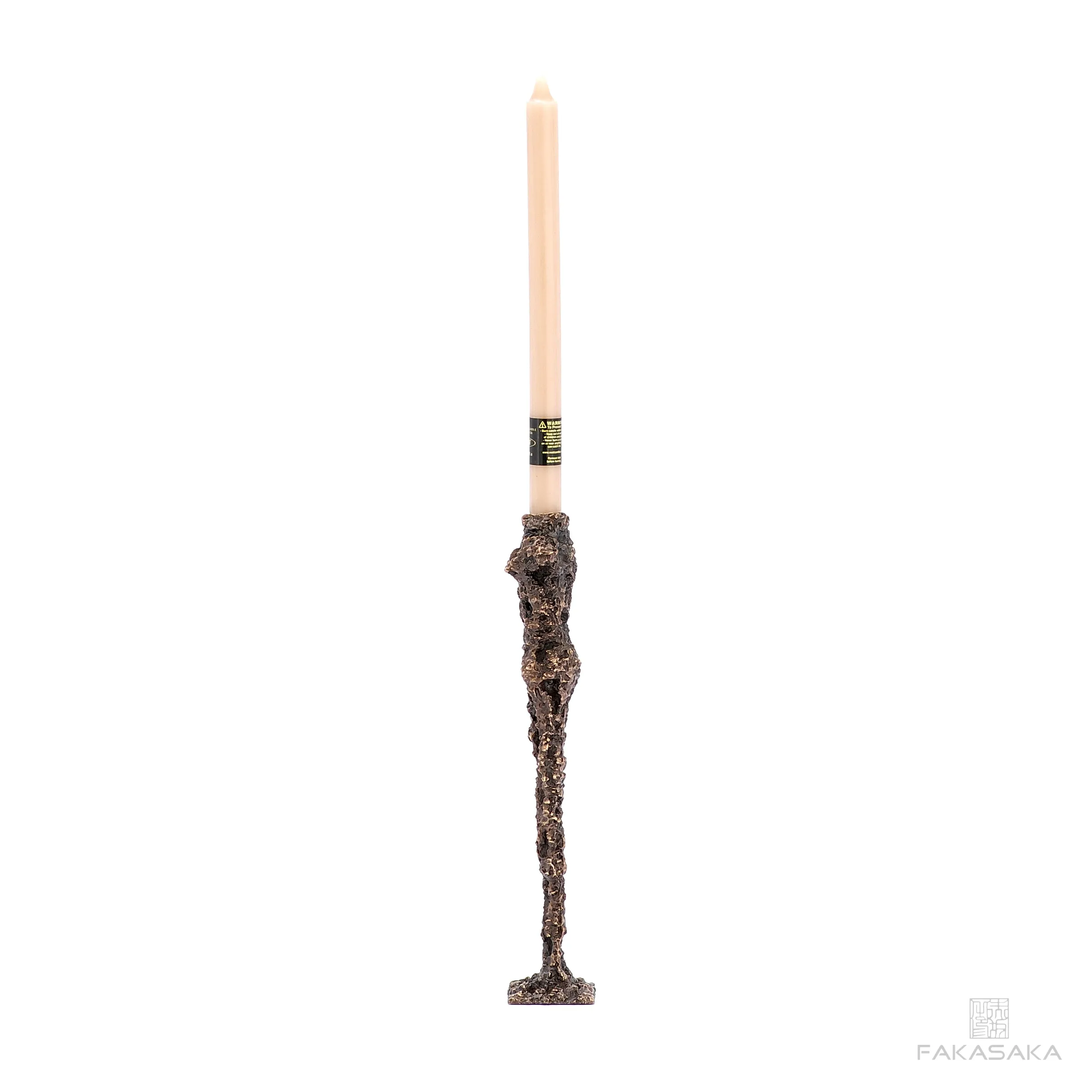 HUN CANDLE HOLDER<br><br>BLACKBROWN BRONZE