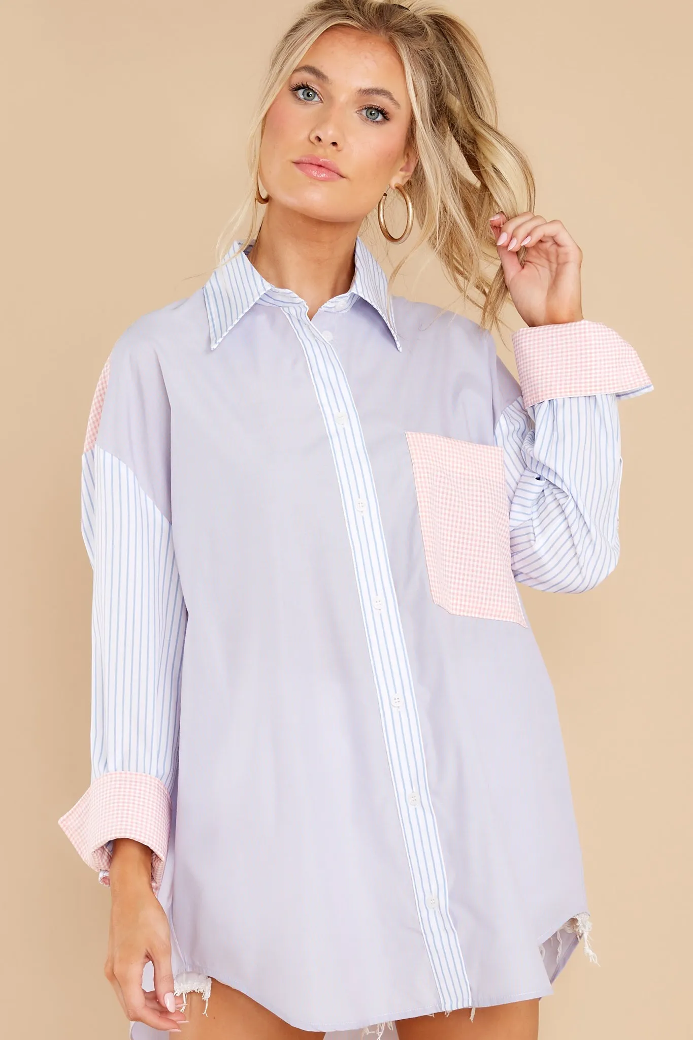 In The Long Run Lavender Colorblock Top