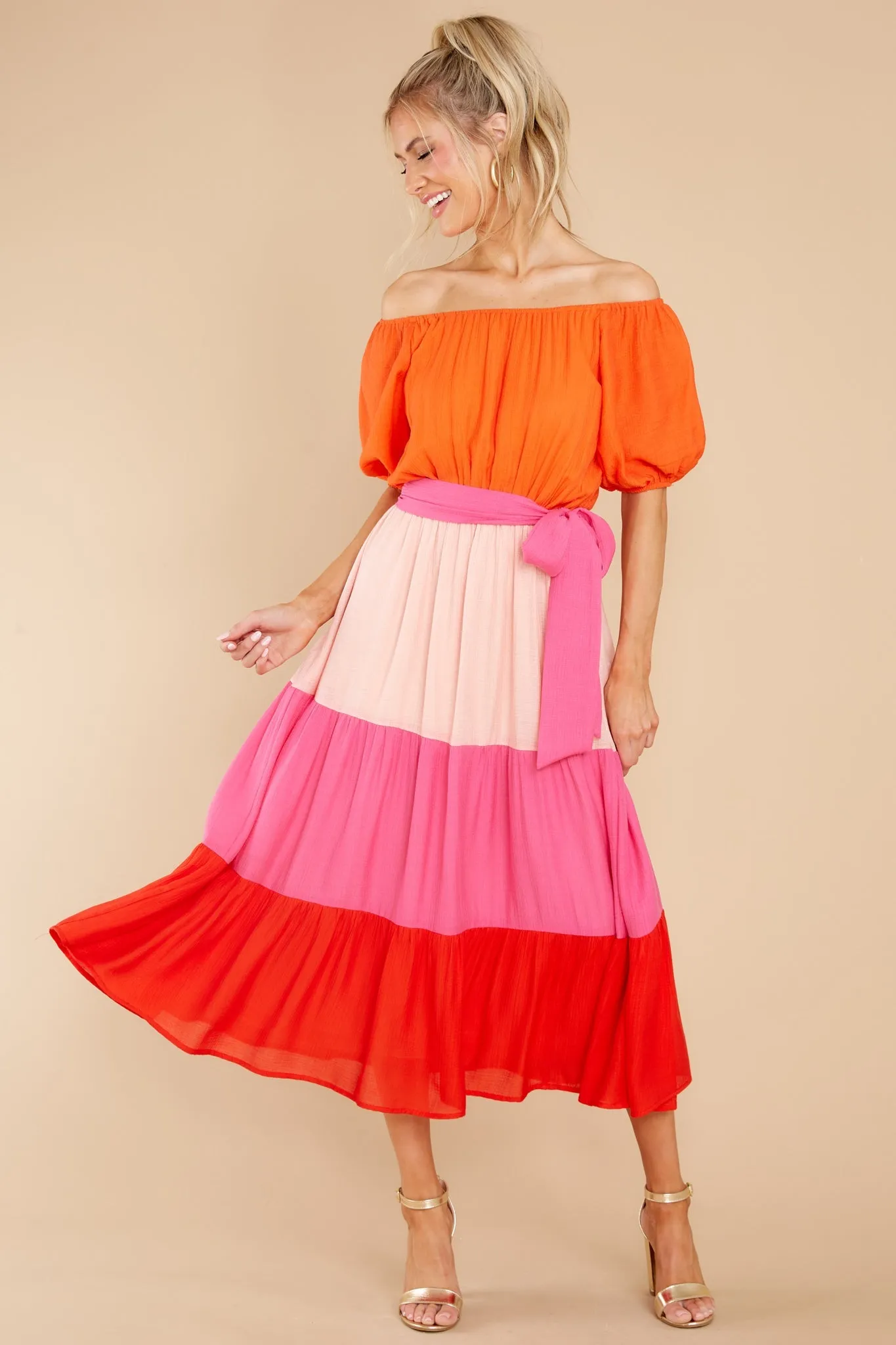 Instant Sparks Orange Multi Dress