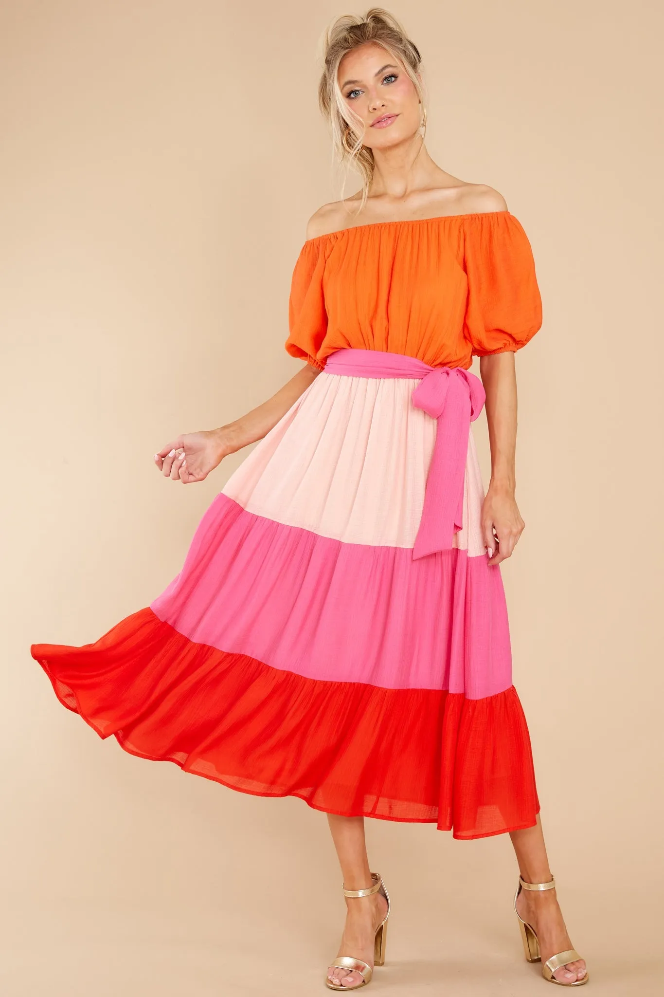 Instant Sparks Orange Multi Dress