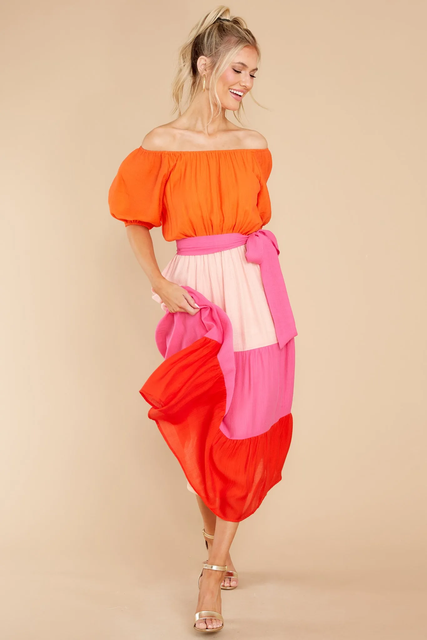 Instant Sparks Orange Multi Dress