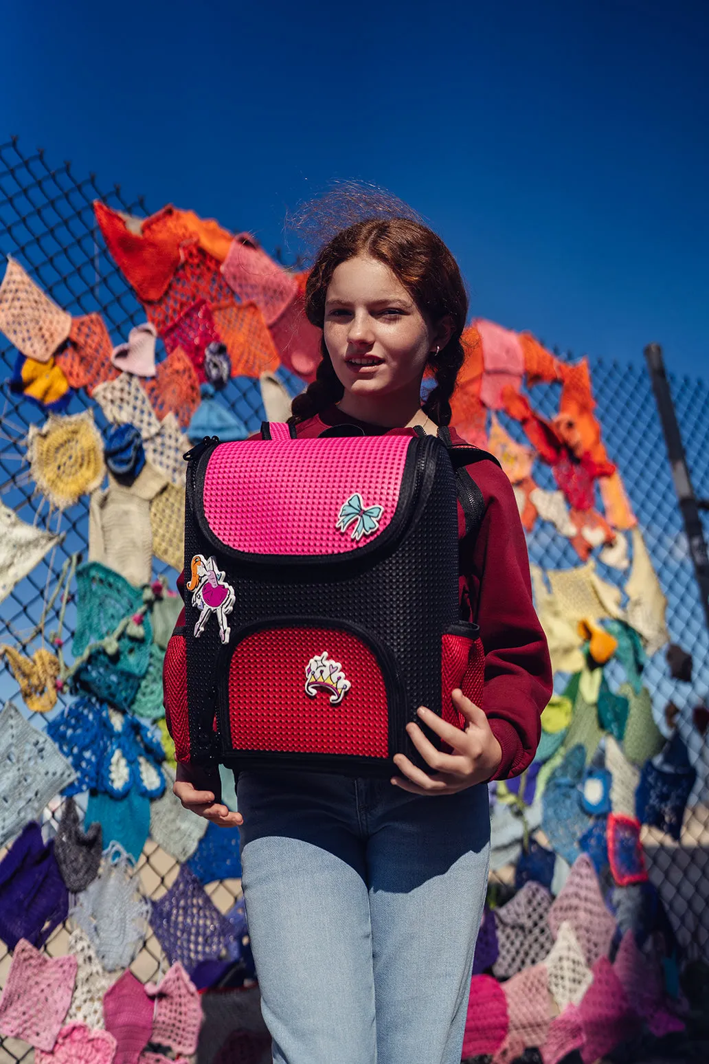 LIGHT PLUS NINE STUDENT SCARLET RED BACKPACK