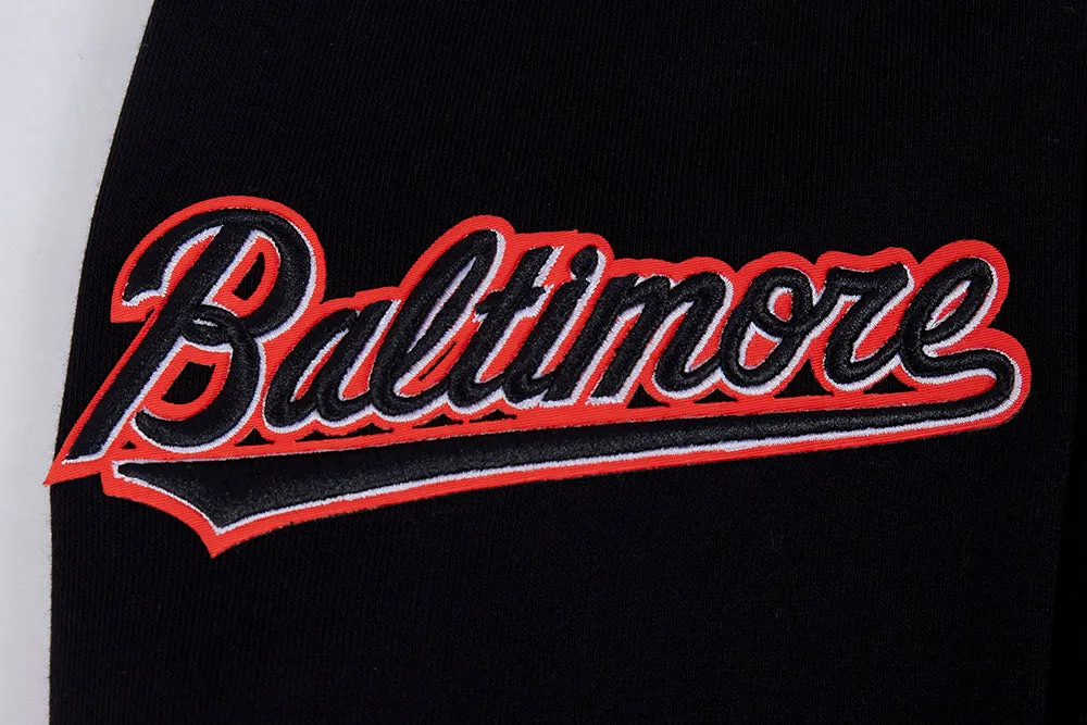 MLB BALTIMORE ORIOLES MASHUP MEN'S RIB PO HOODIE (BLACK/ORANGE)