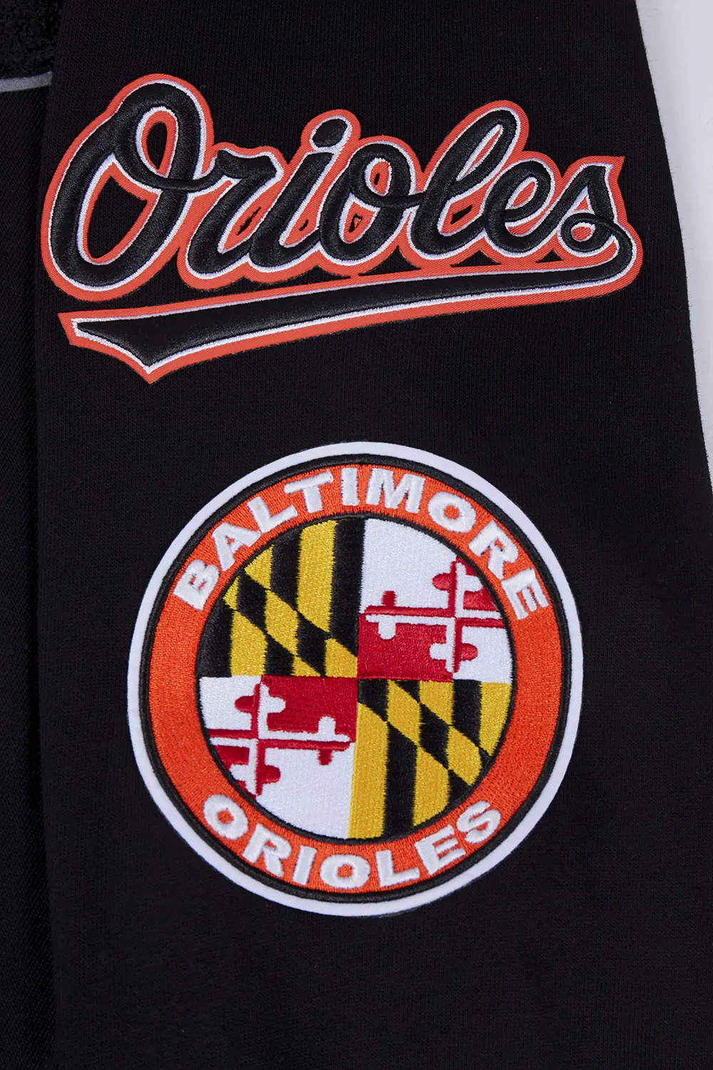MLB BALTIMORE ORIOLES MASHUP MEN'S RIB PO HOODIE (BLACK/ORANGE)