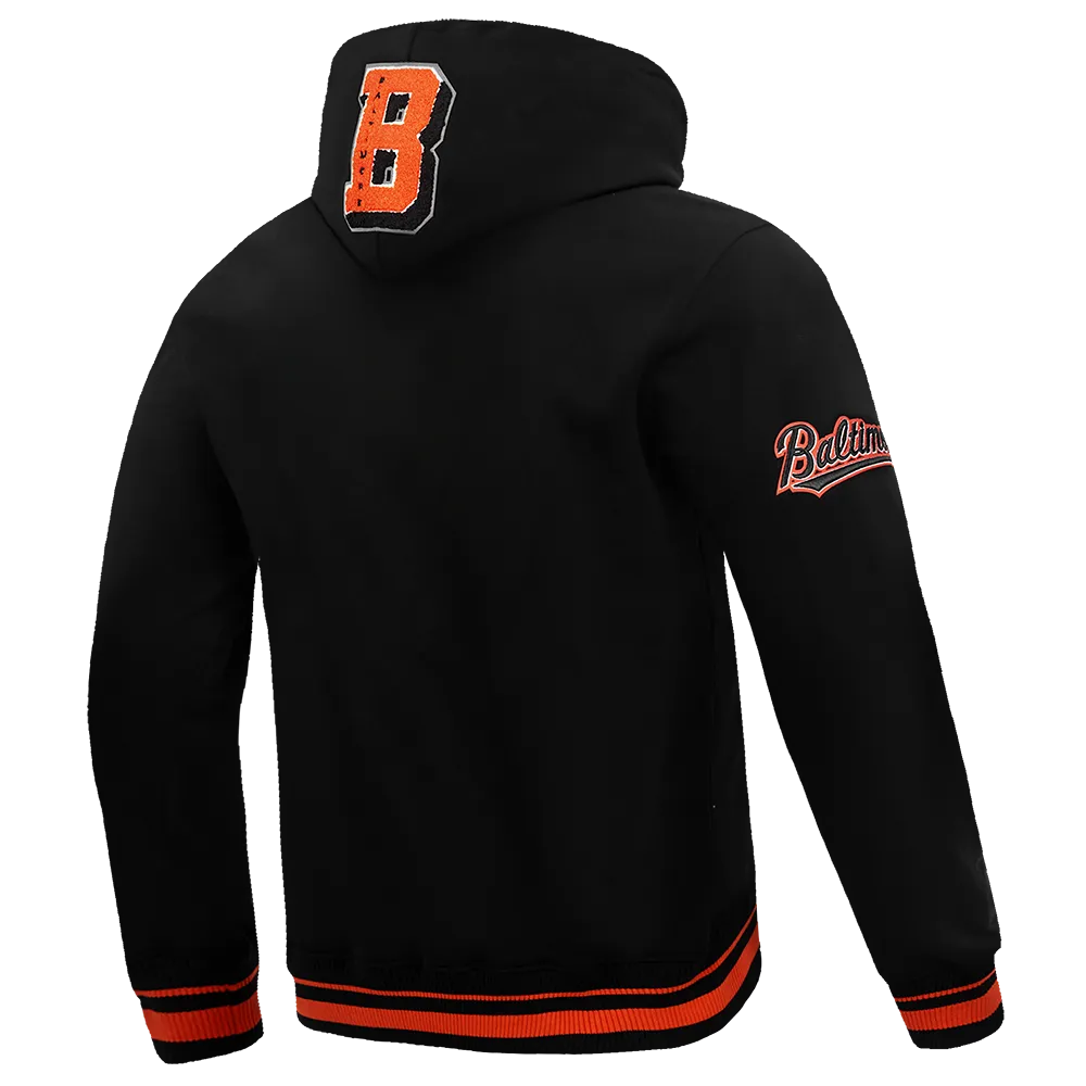 MLB BALTIMORE ORIOLES MASHUP MEN'S RIB PO HOODIE (BLACK/ORANGE)