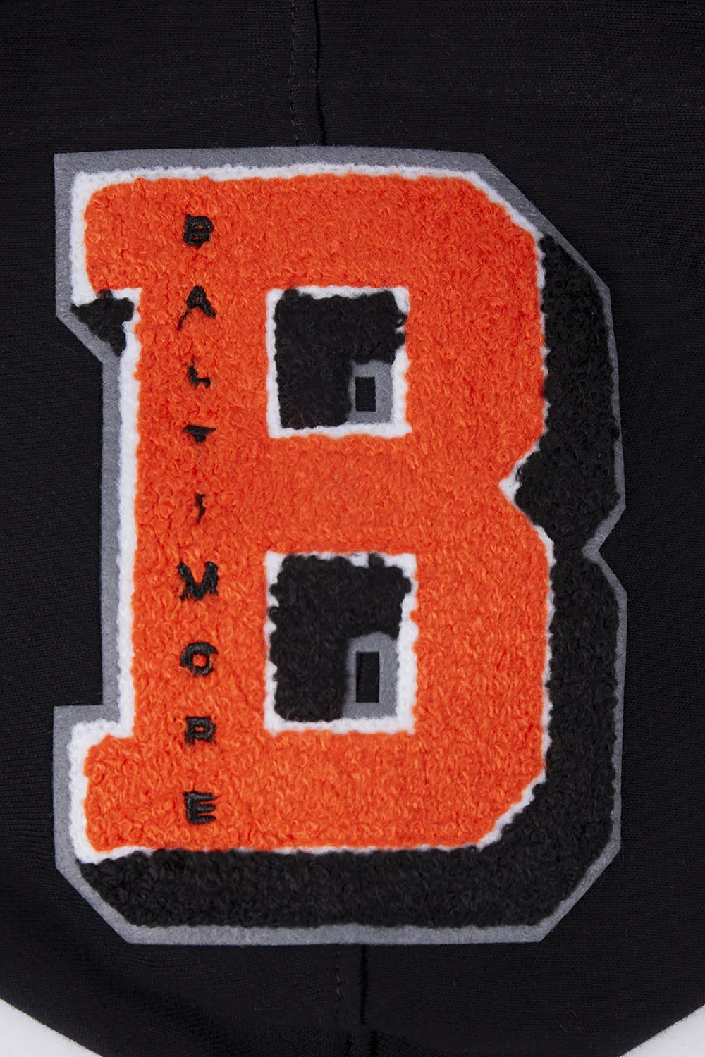 MLB BALTIMORE ORIOLES MASHUP MEN'S RIB PO HOODIE (BLACK/ORANGE)