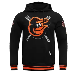 MLB BALTIMORE ORIOLES MASHUP MEN'S RIB PO HOODIE (BLACK/ORANGE)