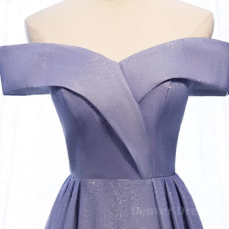 Off the Shoulder Purple Ombre Long Prom Dresses Off the Shoulder Purple Formal Evening Dress with Corset Back