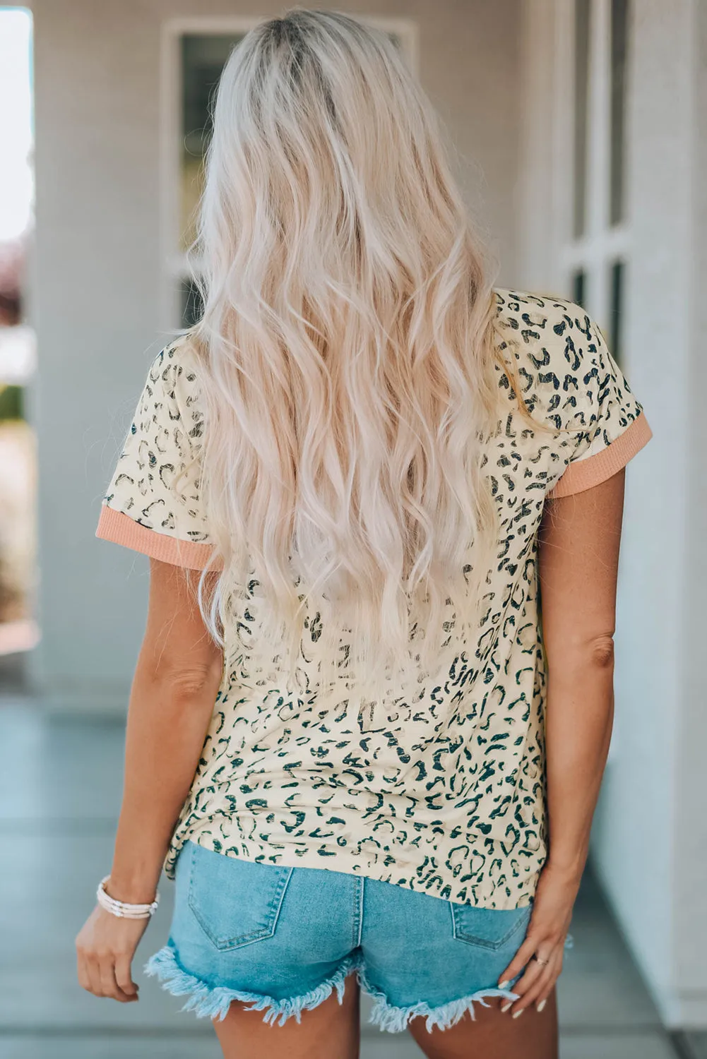 Pink Trim Leopard Top