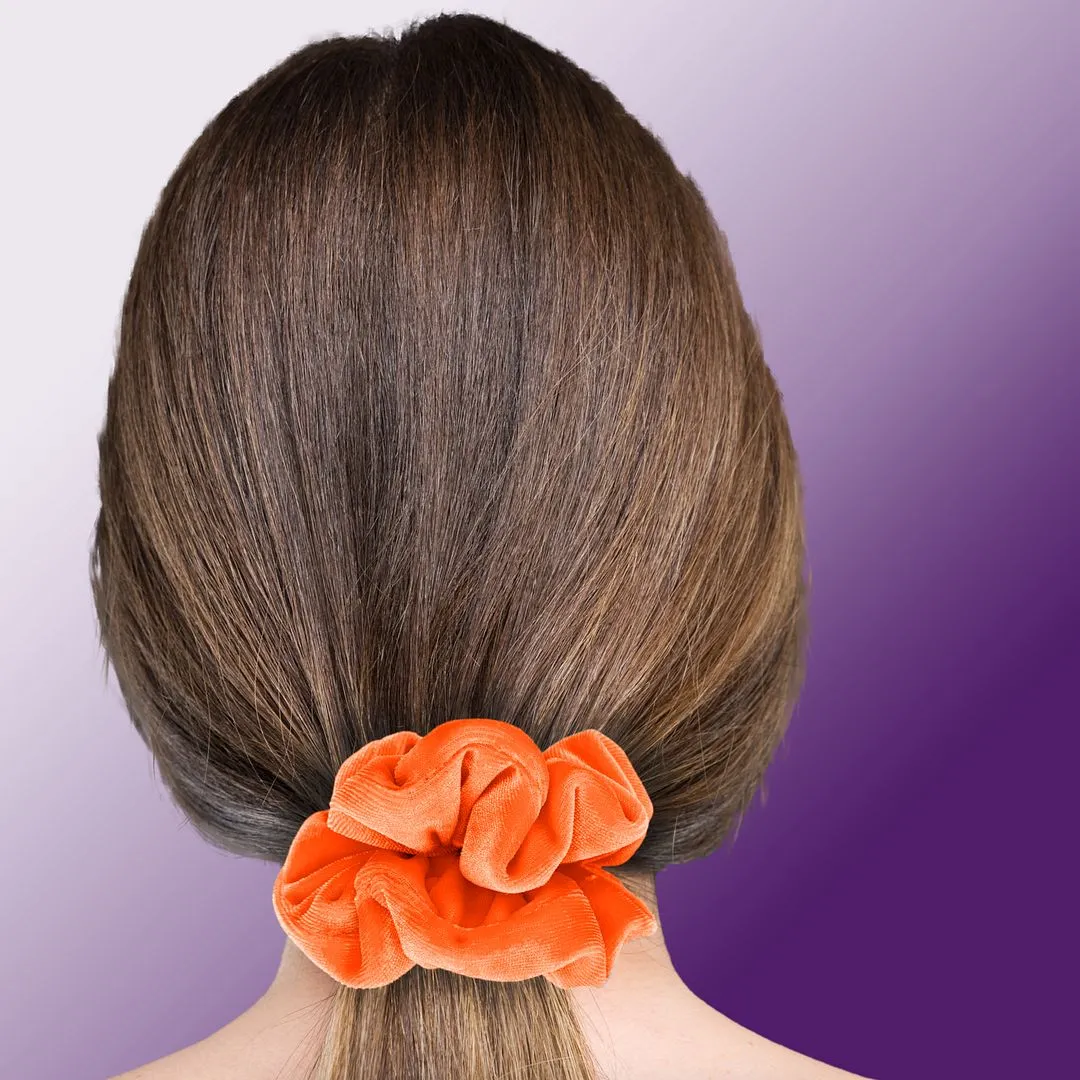 Plush Velvet Scrunchie Available in 3 Sizes Made in the USA Tangerine