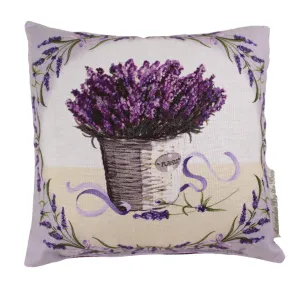 Sachets With Embroidered Lavender Bunches In A Basket