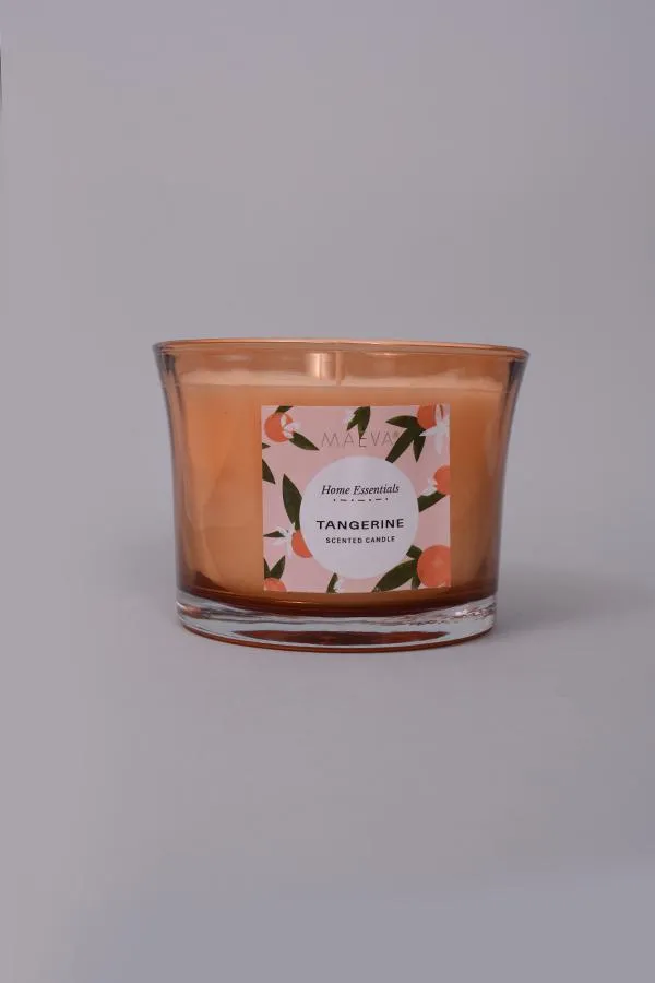 Tangerine Flared Glass Candle