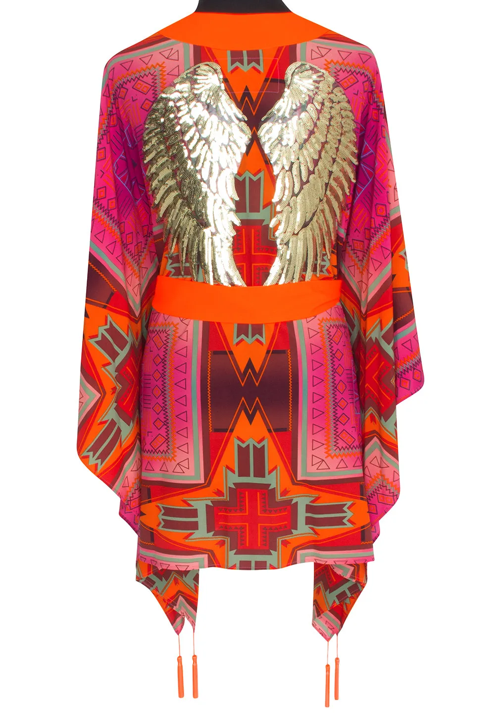 Tribal - Pink Kimono Wings (Neon Orange)