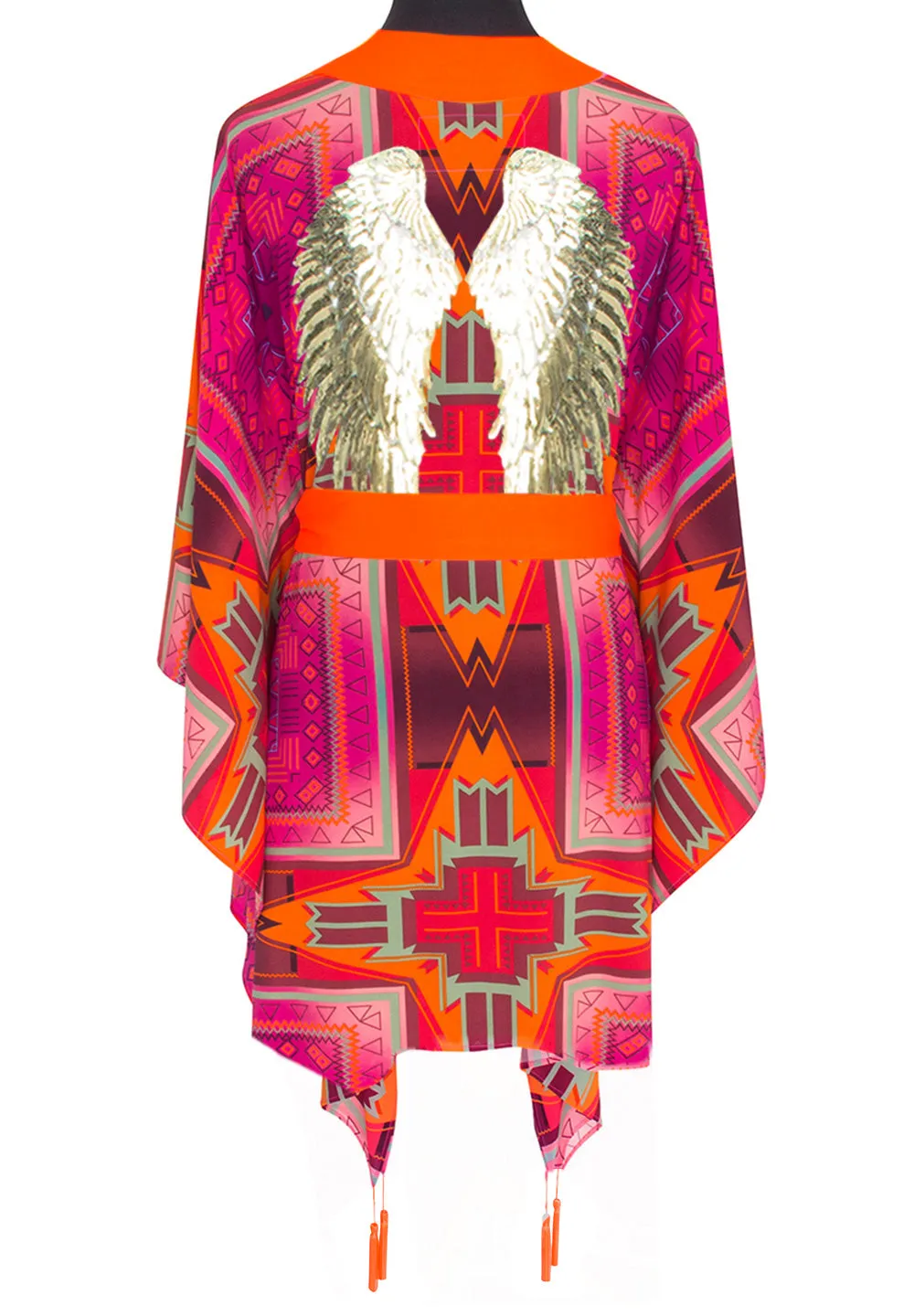Tribal - Pink Kimono Wings (Neon Orange)