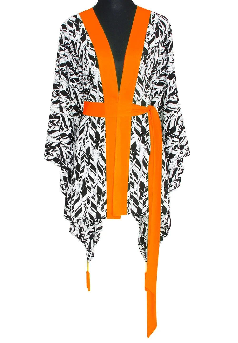 Tulum – Feathers Kimono Evil Eye (Neon Orange)