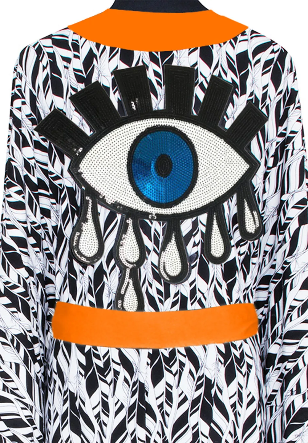 Tulum – Feathers Kimono Evil Eye (Neon Orange)