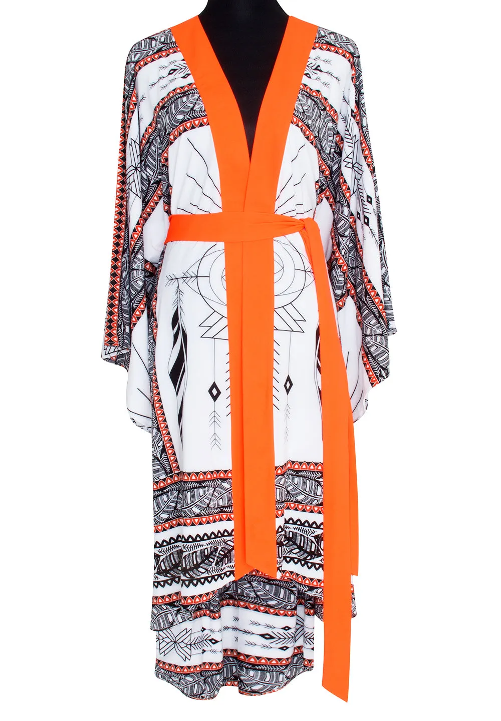 Tulum - White Magic Kimono (Neon Orange)