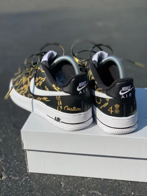 Women's size 7 Black Nike AF1 Low - Custom Order - Black Marble - Invoice 2