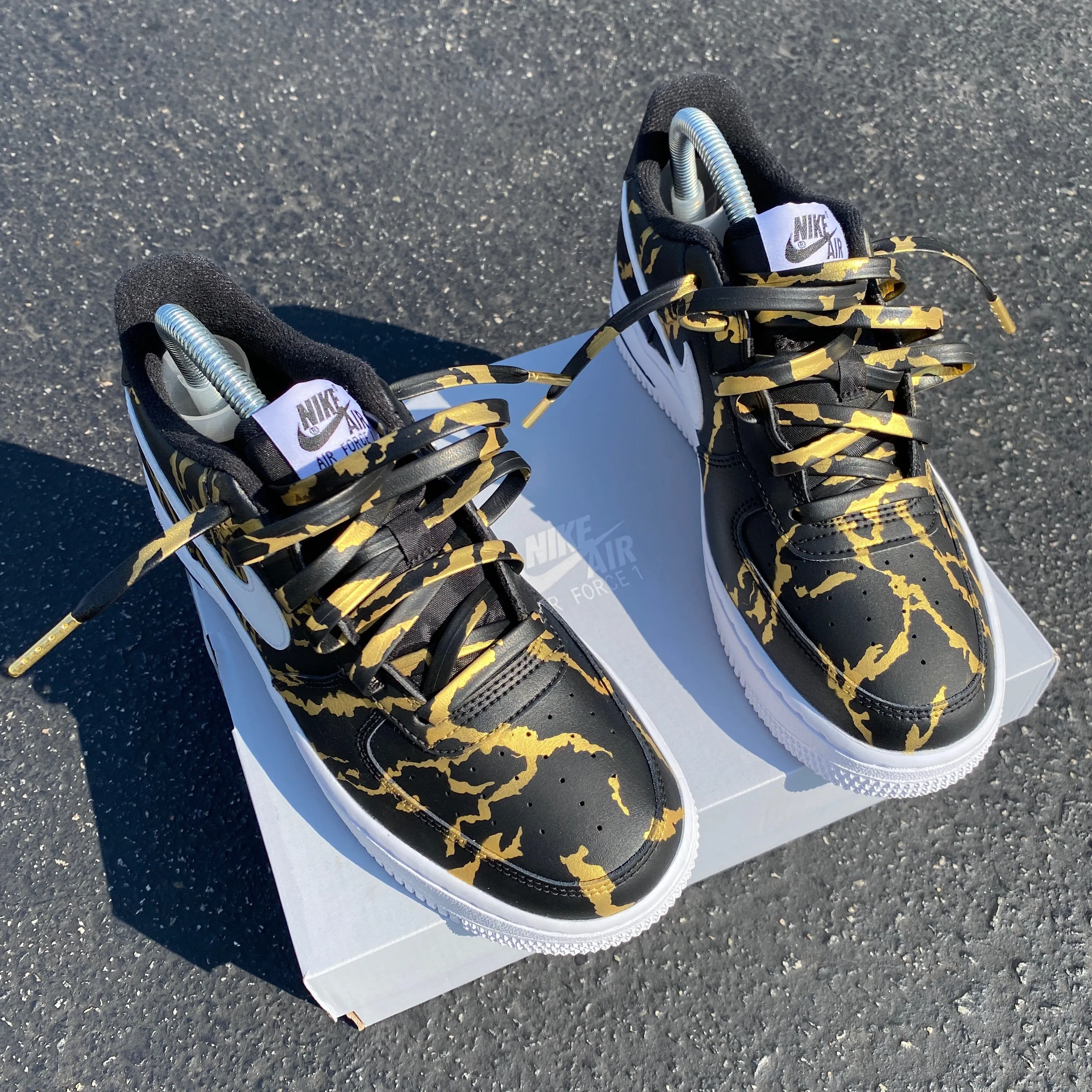 Women's size 7 Black Nike AF1 Low - Custom Order - Black Marble - Invoice 2